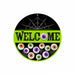 8’’Dia Metal Welcome W/Eyeballs Sign Black/White/Orange MD1369 Sign