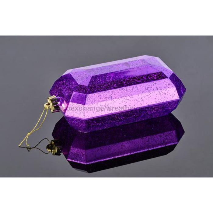 8’L X 5’W Antique Look Rectangle Gem Orn Mercury Purple Xj551623