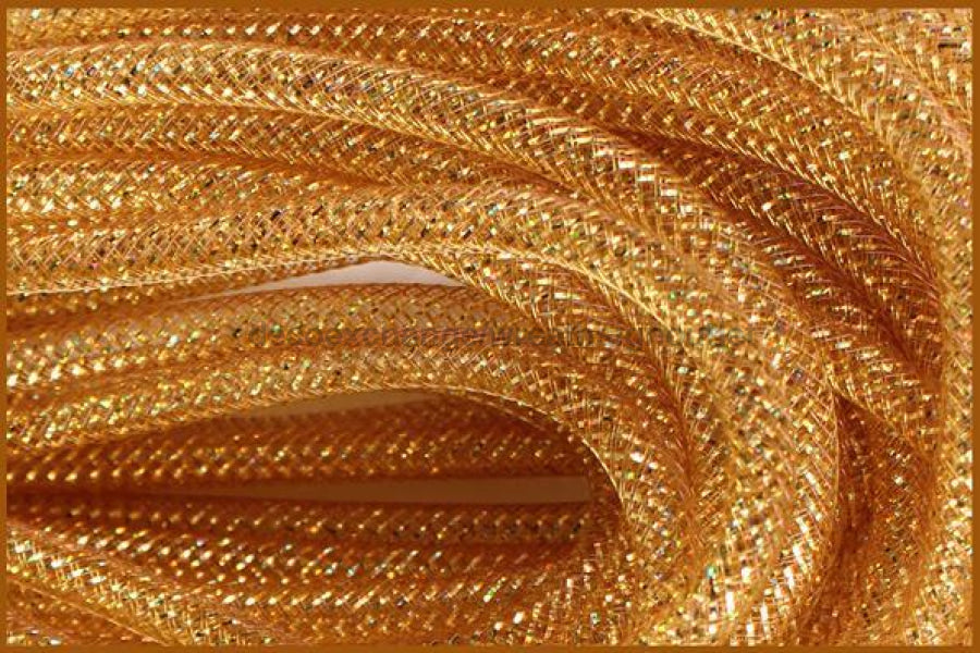 8Mmx30Yd Deco Flex Tubing Gold/Brown W/Laser Gold RE301384 - DecoExchange