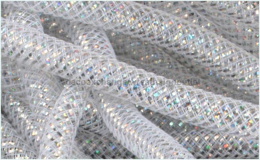 8Mmx30Yd Deco Flex Tubing White W/Laser Silver Foil RE300763 Tubing