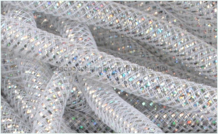 8Mmx30Yd Deco Flex Tubing White W/Laser Silver Foil RE300763 Tubing