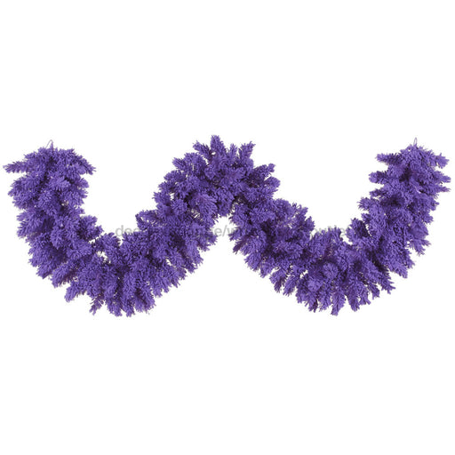 9' Artificial Garland Flocked Purple K168414 - DecoExchange