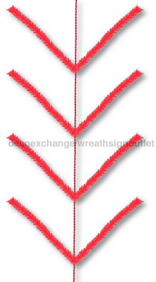 9' Pencil Work Garland X22 Ties Red XX752424 - DecoExchange
