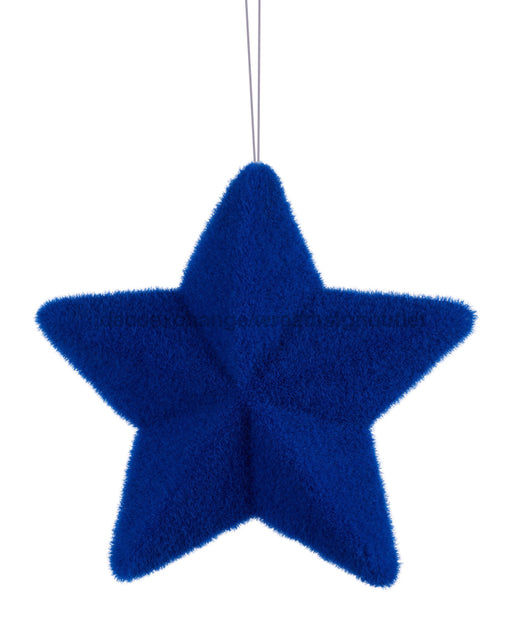 9’’Lx9’’H Flocked/Glitter Pointed Star Royal Blue HJ902125 Attachment
