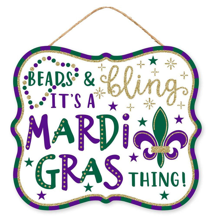 10.5"Lx9"H Beads Bling Mardi Gras Thing Mardi Gras AP7834