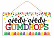 12.5"L X 6"H Glttr Goody Goody Gumdrops Wht/Blk/Red/Grn/Orn/Ppl AP7881 - DecoExchange®
