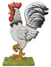 37"H X 19.5"W Wood Rooster Facing Left Wht/Grey/Black/Red/Ylw AW9893 - DecoExchange®