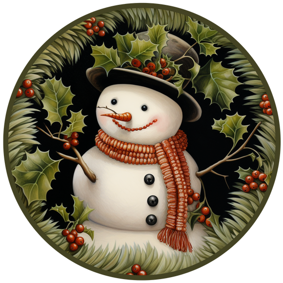 Winter Sign, Snowman Sign, DCO-00516, Sign For Wreath, 10