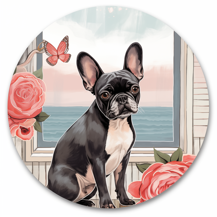 Valentine Sign, Dog Sign, DCO-00870, Sign For Wreath, 10" Round Metal Sign - DecoExchange®