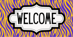 Tigers Stripped Welcome Sign, DCO-01242, Sign For Wreath, 6x12" Metal Sign - DecoExchange®