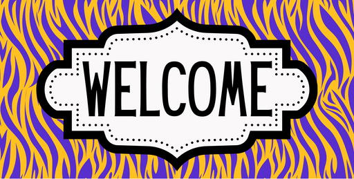 Tigers Stripped Welcome Sign, DCO-01242, Sign For Wreath, 6x12" Metal Sign - DecoExchange®