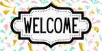 Confetti Welcome Sign, DCO-01250, Sign For Wreath, 6x12" Metal Sign - DecoExchange®