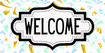 Confetti Welcome Sign, DCO-01251, Sign For Wreath, 6x12" Metal Sign - DecoExchange®