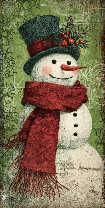 Snowman Sign, DCO-102754, Sign For Wreath, 6x12" Metal Sign - DecoExchange®