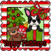Boston Terrier Wreath Sign, Yappy Holidays Dog Sign, 12in Wreath Sign, DCO-W-00164