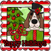 Basset Hound Wreath Sign, Yappy Holidays Dog Sign, 12in Wreath Sign, DCO-W-00167
