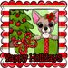 Chihuhua Wreath Sign, Yappy Holidays Dog Sign, 12in Wreath Sign, DCO-W-00173