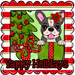 French Bulldog Wreath Sign, Yappy Holidays Dog Sign, 22" door hanger, DCO-W-00177-DH