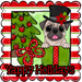 Pug Wreath Sign, Yappy Holidays Dog Sign, 22" door hanger, DCO-W-00179-DH - DecoExchange®