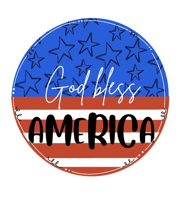 God Bless America Door Hanger, wood sign, DCO-W-01189-DH, 22" Door Hanger