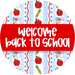 Teacher Sign, Welcome Back To School, DECOE-5320-D, Sign For Wreath, 10" Wood Sign