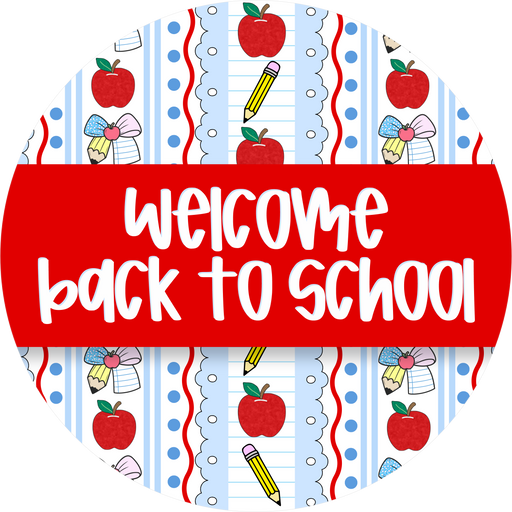 Teacher Sign, Welcome Back To School, DECOE-5320, 18" Door Hanger