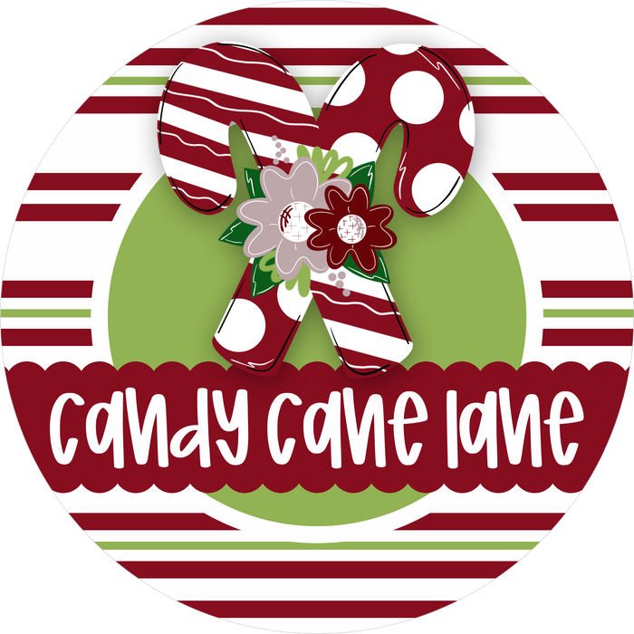 Christmas Sign, Candy Cane Lane, DECOE-5321-DH, 18" Door Hanger