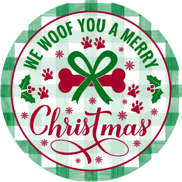 Christmas Sign, Woof You Merry Christmas, DECOE-5325-DH, 18" Door Hanger