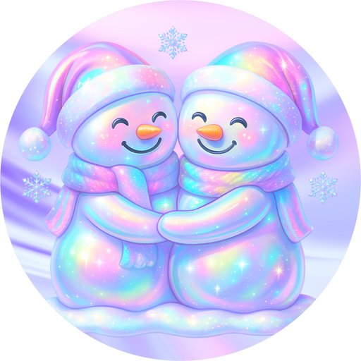 Snowman Sign, Iridescent Color, DECOE-5326, Sign For Wreath, 10" Metal Sign