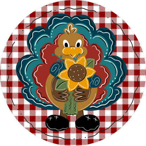 Fall Sign, Turkey Sign, DECOE-5329, Sign For Wreath, 10" Metal Sign