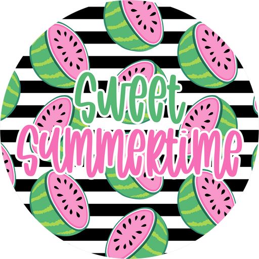 Summer Sign, Watermelon Sign, DECOE-5332, Sign For Wreath, 10" Metal Sign