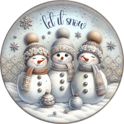 Snowman Sign, Let It Snow, DECOE-5338-DH, 18" Door Hanger