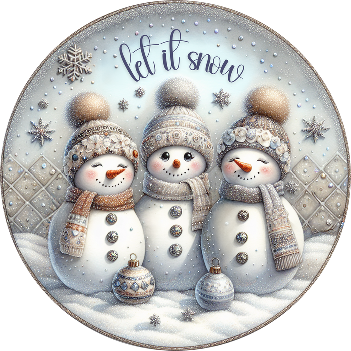 Snowman Sign, Let It Snow, DECOE-5338-DH, 18" Door Hanger