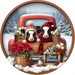 Christmas Sign, Cow Sign, DECOE-5341-D, Sign For Wreath, 10" Wood Sign