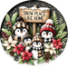 Penguin Sign, Snow Place Like Home, DECOE-5343, Sign For Wreath, 10" Metal Sign
