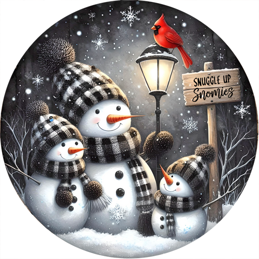 Snowman Sign, Snuggle Up, DECOE-5345-DH, 18" Door Hanger