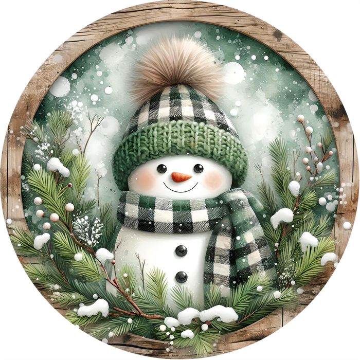 Snowman Sign, DECOE-5346, Sign For Wreath, 10" Metal Sign