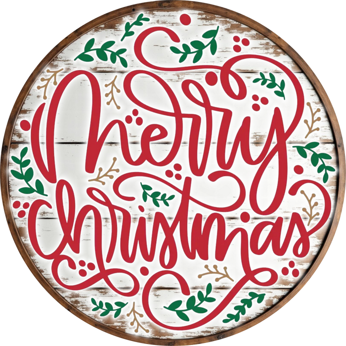 Christmas Sign, Merry Christmas, DECOE-5350-D, Sign For Wreath, 10" Wood Sign