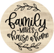 Welcome Sign, Family Sign, DECOE-5356-DH, 18" Door Hanger