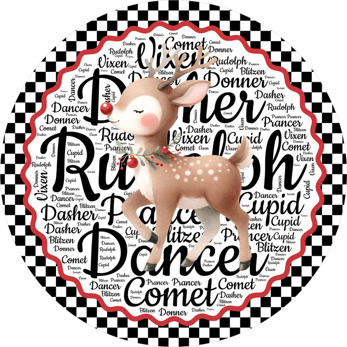 Christmas Sign, Reindeer Sign, DECOE-5357-DH, 18" Door Hanger