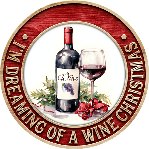 Christmas Sign, Wine Christmas, DECOE-5362-DH, 18" Door Hanger