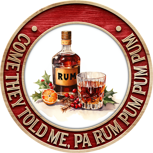 Christmas Sign, Rum Christmas, DECOE-5365-DH, 18" Door Hanger