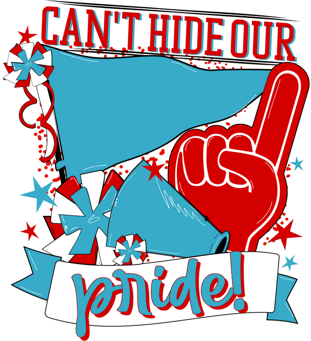 School Pride Door Hanger, Columbia Blue and Red, DECOE-W-904912-DH , 22" Door Hanger - DecoExchange®