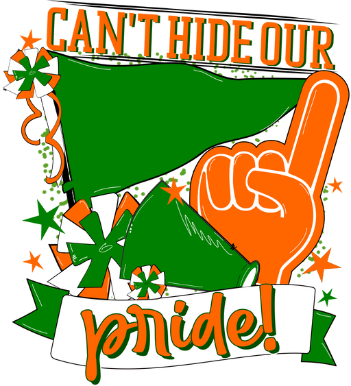 School Pride Door Hanger, Green and Orange, DECOE-W-904916-DH , 22" Door Hanger - DecoExchange®