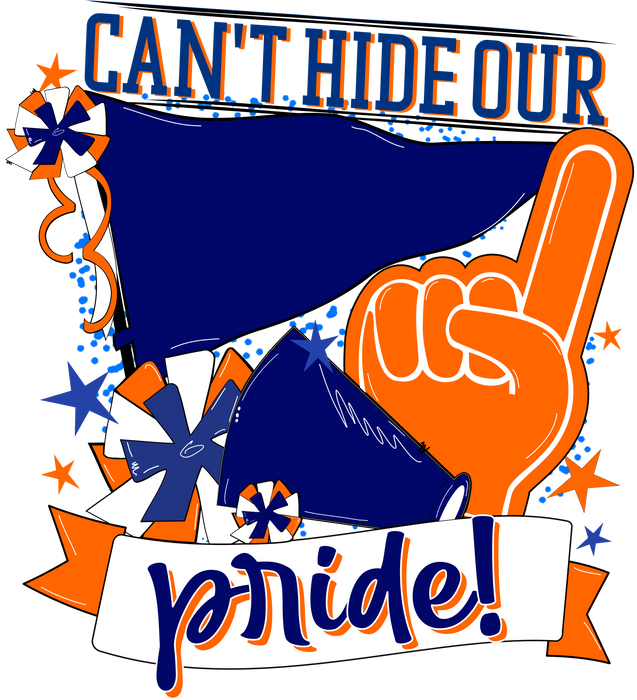 School Pride Door Hanger, Navy and Orange, DECOE-W-904926-DH , 22" Door Hanger - DecoExchange®