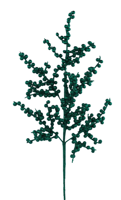27"L Glitter Berry Spray Hunter Green EC441812 - DecoExchange®
