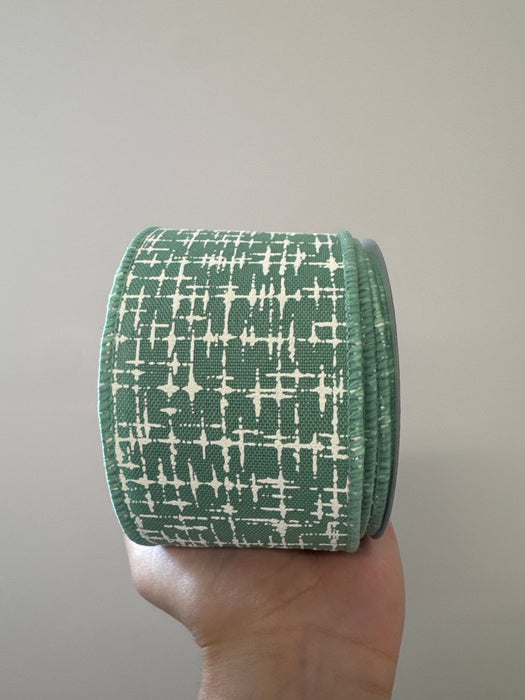 2.5"X10Yd Knit Look Texture Sage/Ivory RGF168731 - DecoExchange®