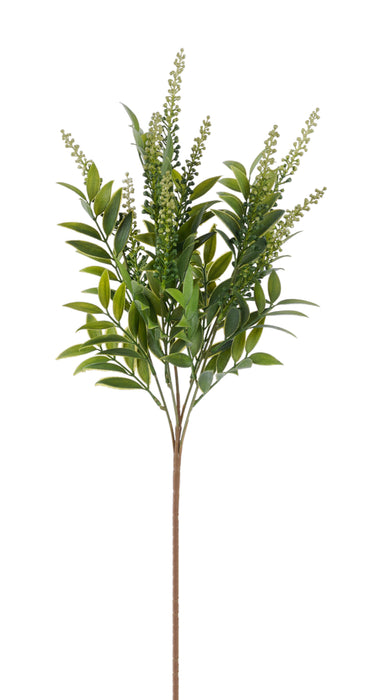 19"L Plastic Mini Berry Spike/Leaf Bush Tt Green FG662030
