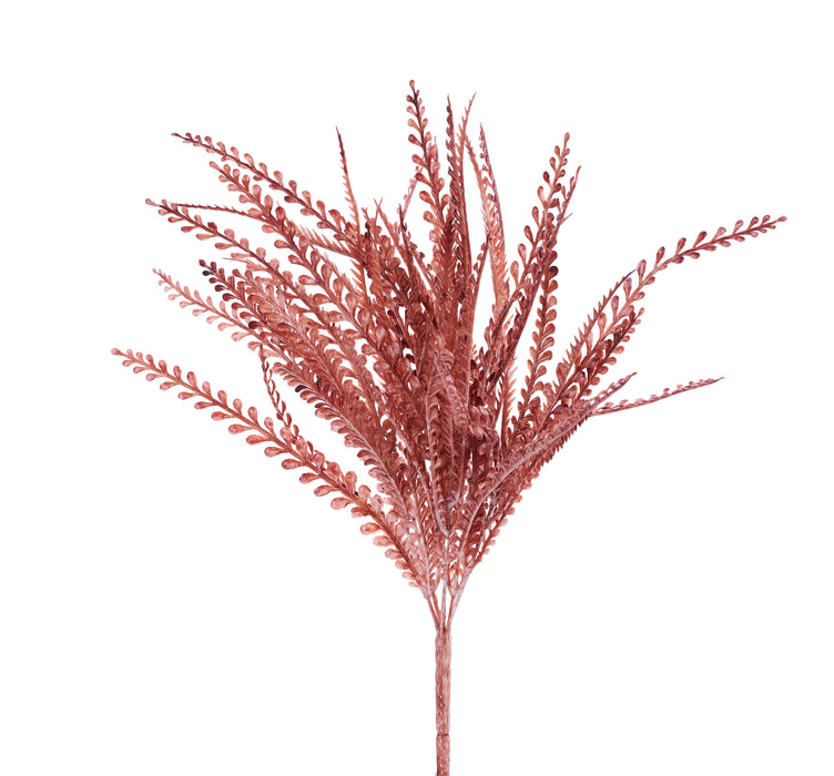 17.5"H Button/Sword Fern Bush Orange W/White Wash FP105042