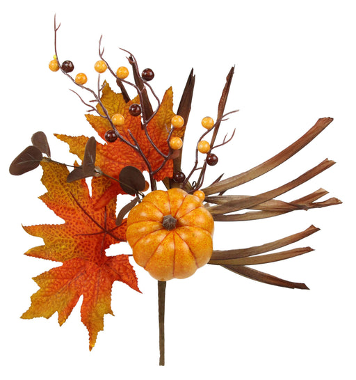 15"L Pumpkin/Berry/Leaf/Grass Pick Orng/Rst/Brn/Must/Beige HA156551 - DecoExchange®